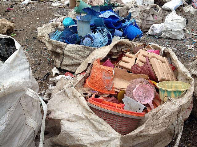 Plastics sorted by color