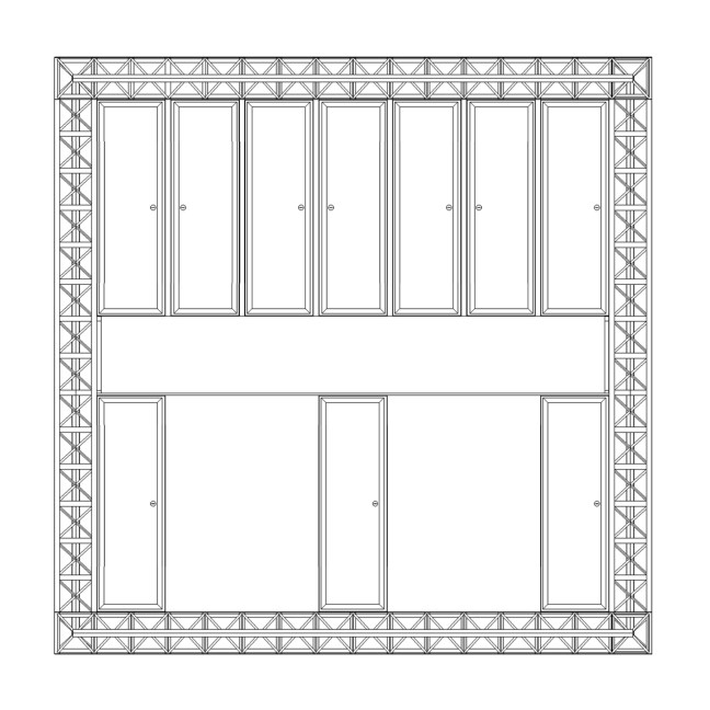 Infill panel wall elevation