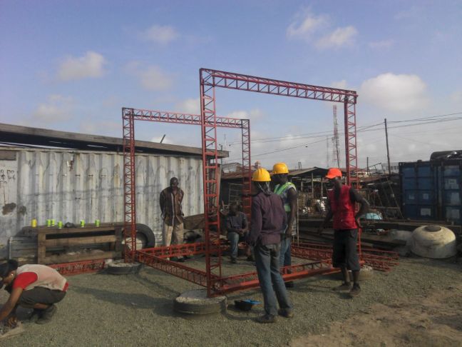 octet truss 1-module assembly in site