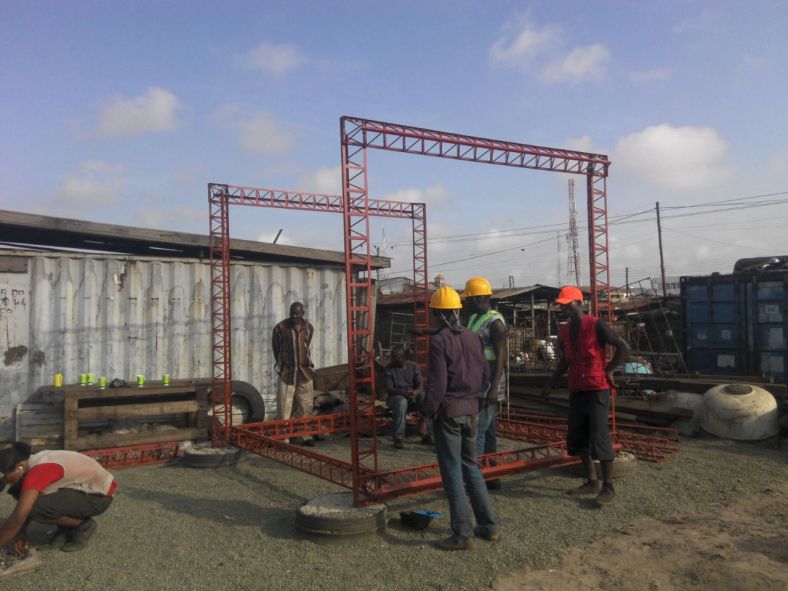 octet truss 1-module assembly in site