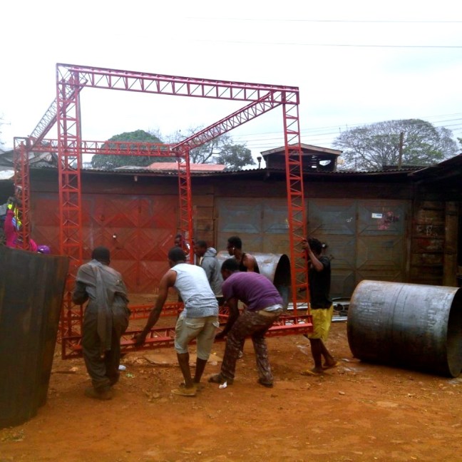 both modules were assembled at a workshop nearby the site