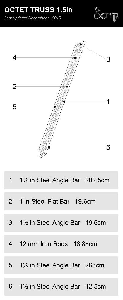 single welded steel semi-octet truss 282.5 cm long